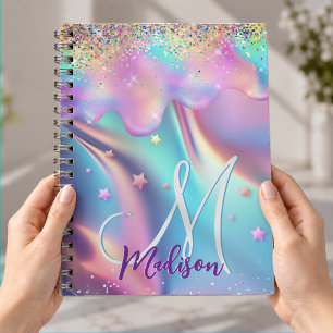 Carnet Licorne holographique chic dégoulinant de monogram