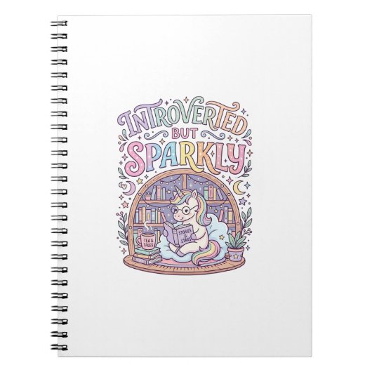 Carnet Licorne Introvertie mais Originale Blanche Étincel (Devant)