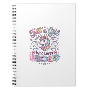 Carnet Licorne Juste une fille qui aime les licornes fond