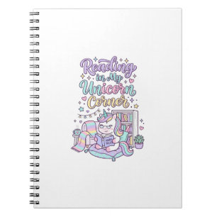 Carnet Licorne lisant dans mon coin licorne T-shirt paste