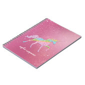 Carnet Licorne Magique Enfant Arc-en-Ciel Paillettes (Côté gauche)