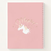 Carnet Licorne Magique Moderne Rose Personnalisée pour En (Dos)