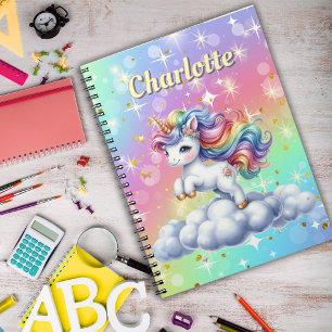 Carnet Licorne magique scintillante de nuage