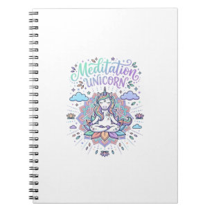 Carnet Licorne Méditation Licorne Fond Blanc Vecteur