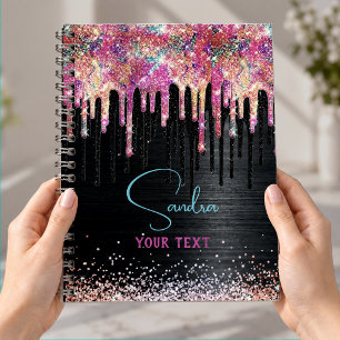 Carnet Licorne mignonne anniversaire monogramme paillette