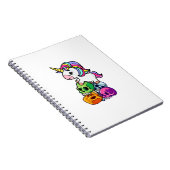 Carnet Licorne Mignonne & Crânes Mort. Drôle Goth Emo Hal (Côté Droit)