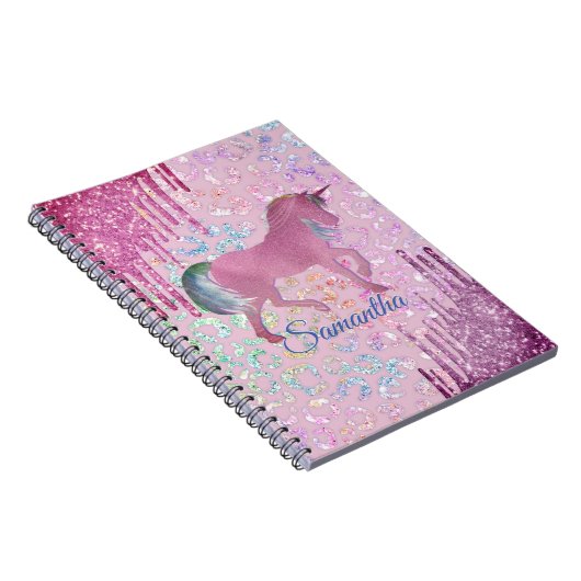 Carnet Licorne Mignonne Impression Animale Gouttes monogr (Côté Droit)
