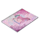 Carnet Licorne Mignonne Impression Animale Gouttes monogr (Côté gauche)