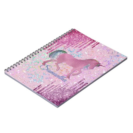 Carnet Licorne Mignonne Impression Animale Gouttes monogr (Côté gauche)