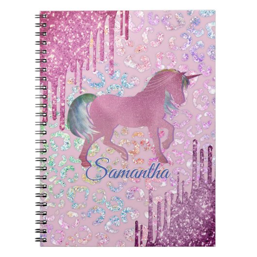 Carnet Licorne Mignonne Impression Animale Gouttes monogr (Devant)