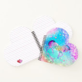 Carnet Licorne mignonne monogramme rose pailleté arc-en-c (Intérieur)