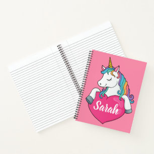 Carnet Licorne Mignonne Nom Personnalisé