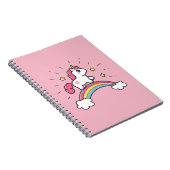 Carnet Licorne mignonne sur une conception d'arc-en-ciel (Côté Droit)