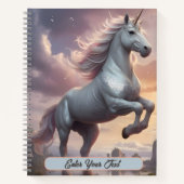 Carnet Licorne Mystique Blanche Personnalisée (Devant)