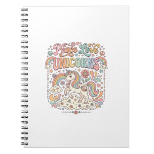 Carnet Licorne Paix Amour Licornes Conception De Vecteur