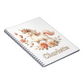 Carnet Licorne pastel fantaisiste avec des roses (Côté Droit)