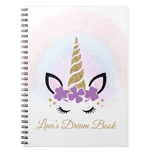 Carnet Licorne Personnalisé (Devant)