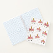 Carnet Licorne Personnalisée Répétition Nom Monogrammé  (Intérieur)