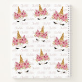 Carnet Licorne Personnalisée Répétition Nom Monogrammé  (Dos)