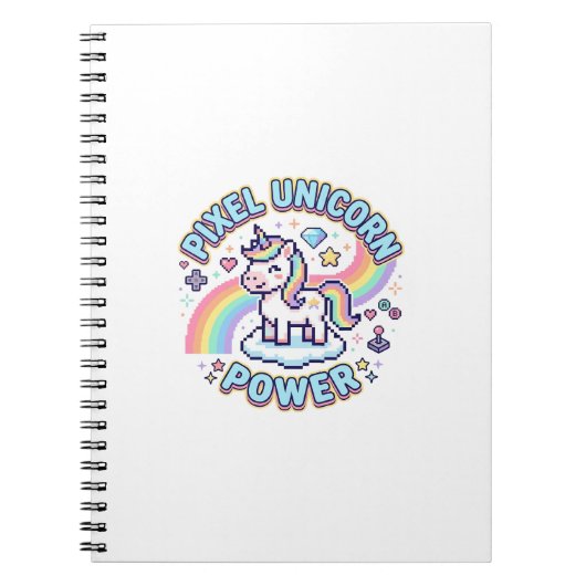 Carnet Licorne Pixel Licorne Puissance Conception Graphiq (Devant)