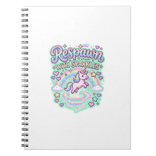 Carnet Licorne Réapparition avec des Paillettes Vecteur P
