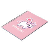 Carnet Licorne rose de moustache (Côté gauche)