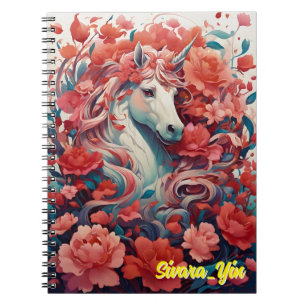 Carnet Licorne Rose & Paysage de Rêve aux Pivoines Fantas