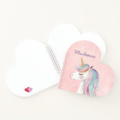 Carnet Licorne Rose Personnalisée (Intérieur)