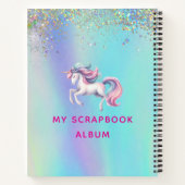Carnet Licorne rose violet holographique retour à l'école (Dos)