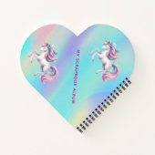 Carnet Licorne rose violet holographique retour à l'école (Dos)