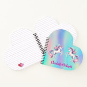 Carnet Licorne rose violet holographique retour à l'école (Intérieur)