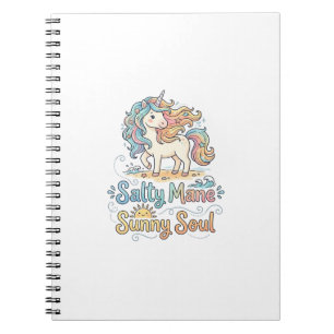 Carnet Licorne Salée Crinière Âme Ensoleillée Conception 