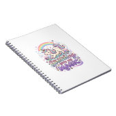 Carnet Licorne s'étirant dans ma typographie audacieuse m (Côté Droit)