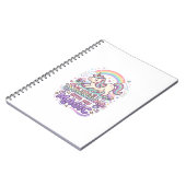 Carnet Licorne s'étirant dans ma typographie audacieuse m (Côté gauche)