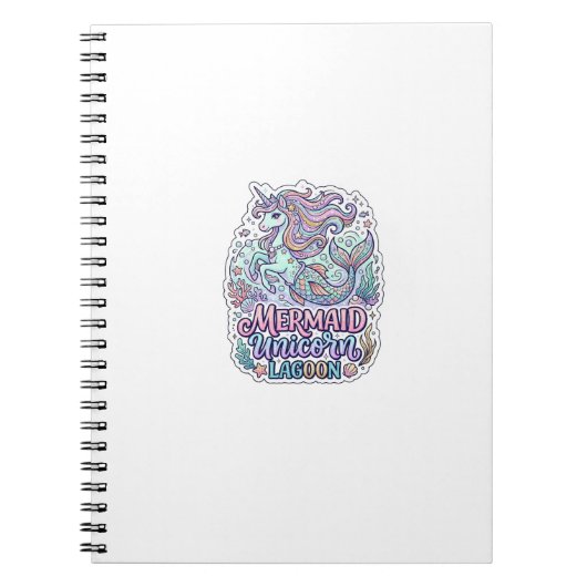 Carnet Licorne Sirène Licorne Lagune Conception Graphique (Devant)