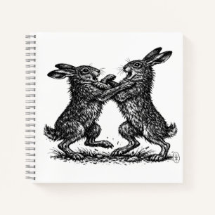 Carnet Lièvres Boxeurs – Duel encre hantée des bois