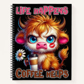 Carnet Life Happens Coffee Helps (Devant)