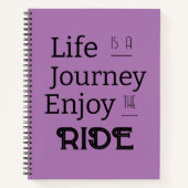 Carnet "Life is a Journey Enjoy the Ride" Phrase (Devant)