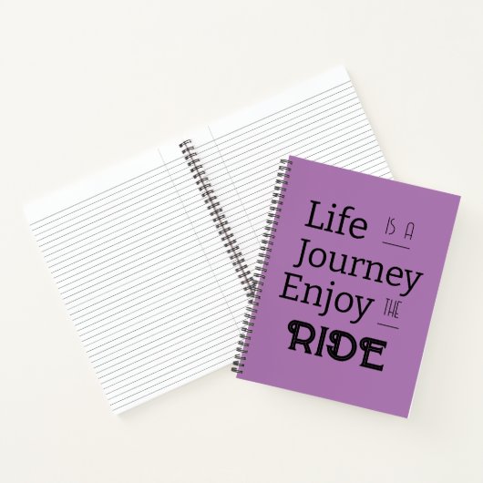 Carnet "Life is a Journey Enjoy the Ride" Phrase (Intérieur)