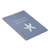 Carnet Life is Better Beach Blue White Starfish (Côté Droit)