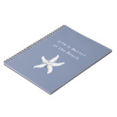 Carnet Life is Better Beach Blue White Starfish (Côté gauche)