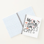 Carnet Life is Better With a Cat quote slogan (Intérieur)