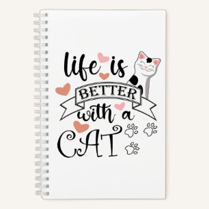 Carnet Life is Better With a Cat quote slogan