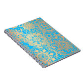 Carnet Light Blue and Gold Floral Mandala Pattern (Côté Droit)
