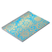 Carnet Light Blue and Gold Floral Mandala Pattern (Côté gauche)
