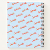 Carnet Light Blue Orange Name Personalized Script Notes (Dos)