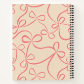 Carnet Light Pastel Pink Coquette Bow Pattern Custom Name (Dos)
