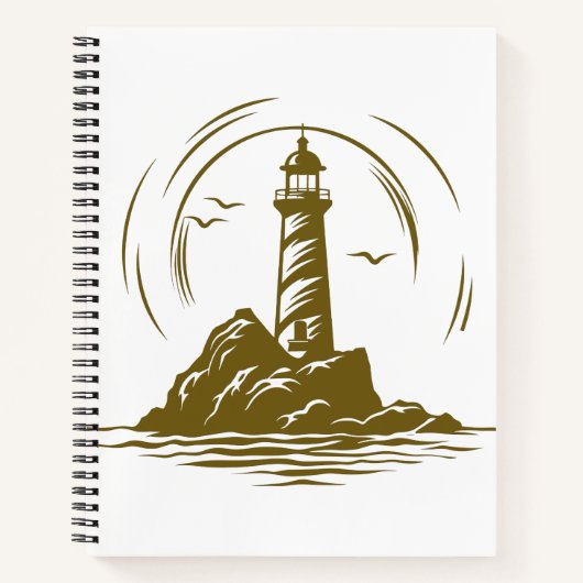 Carnet Lighthouse Ocean World Travel Adventure Vector Art (Devant)