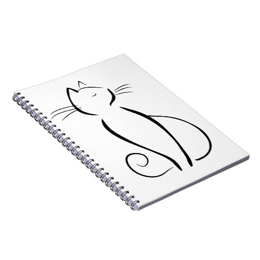 Carnet Ligne chat noir dessiné (Côté Droit)