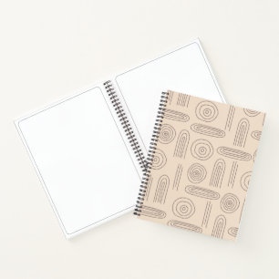 Carnet Ligne d'arc-en-ciel abstraite moderne art brun fon